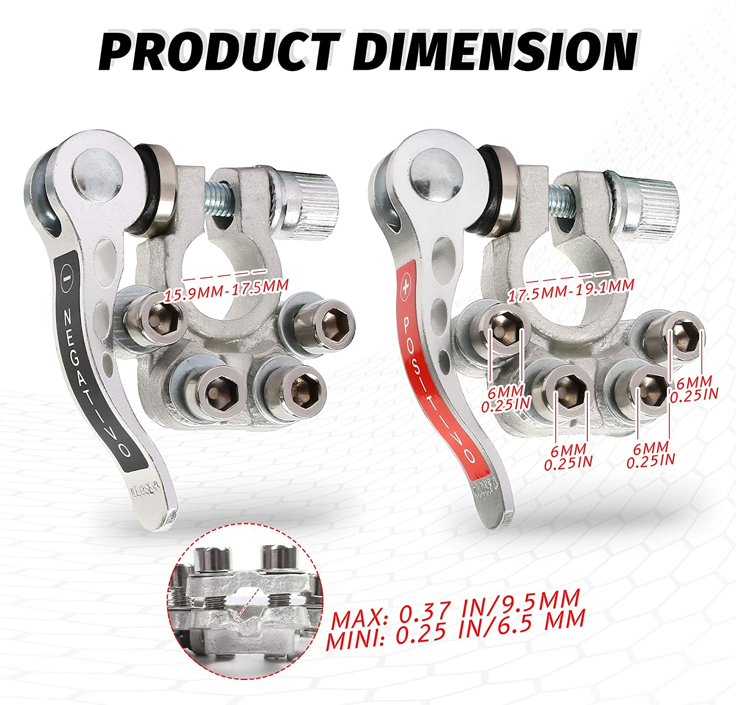 Tinned Copper Battery Post Terminal Clamp Quick Connector - Image 5